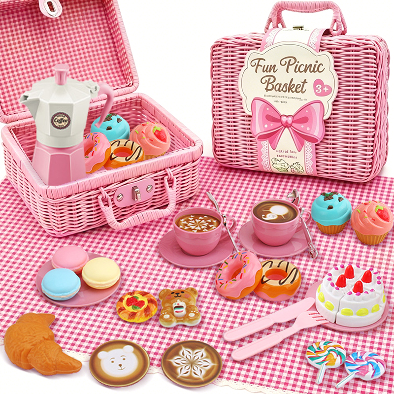 Snacks Food Gift Baskets - Picnic Food Kitchen Toys with Woven