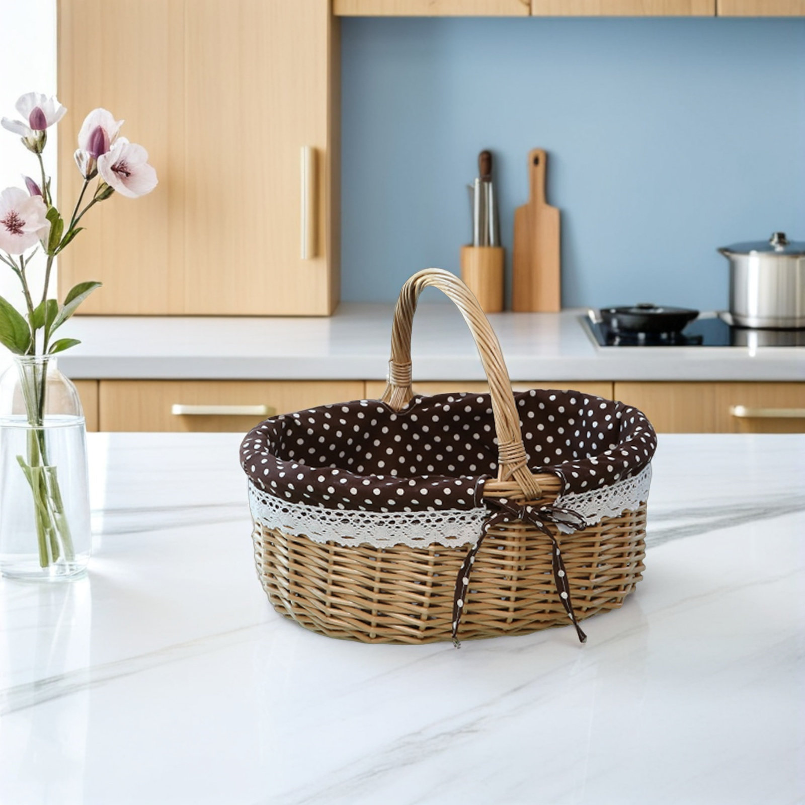 Snacks Food Gift Baskets - Wicker Fruit Basket Food Storage Basket