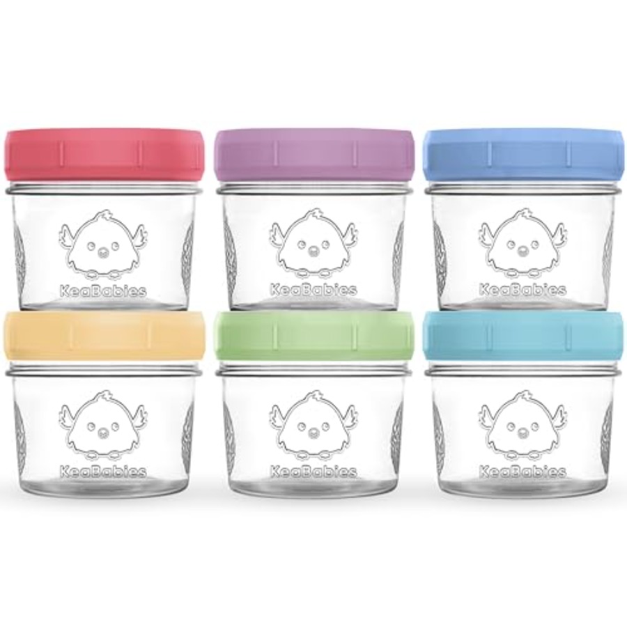 Food Snacks For Toddlers - KeaBabies 6pk 4oz Glass Baby Food