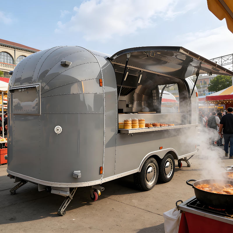 Food Snacks To Sell - Round Movable Food Trailer Portable Food