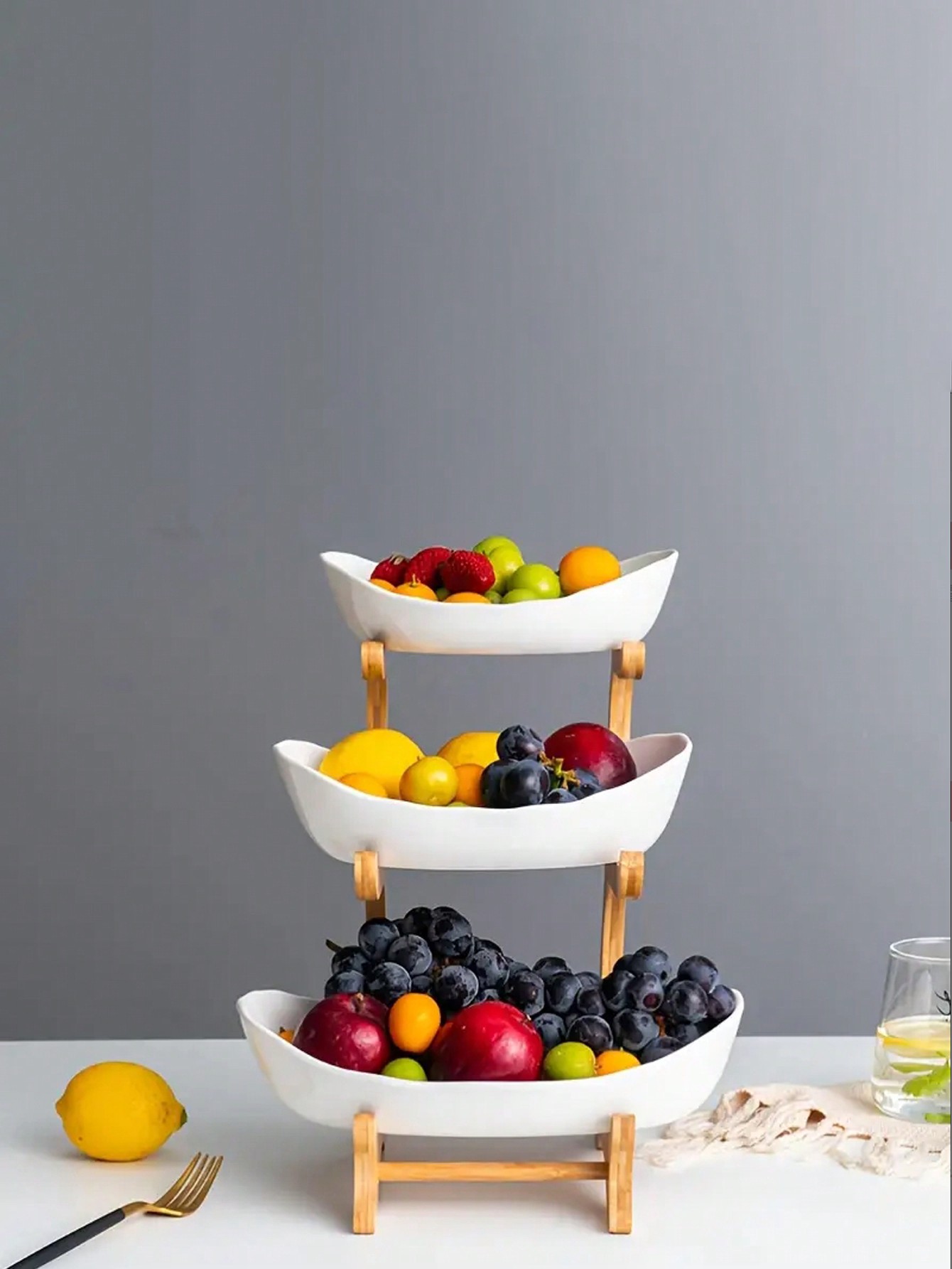 Luxury 3-Tier Wooden Fruit Bas – обзор и цена Snacks Food Gift Baskets
