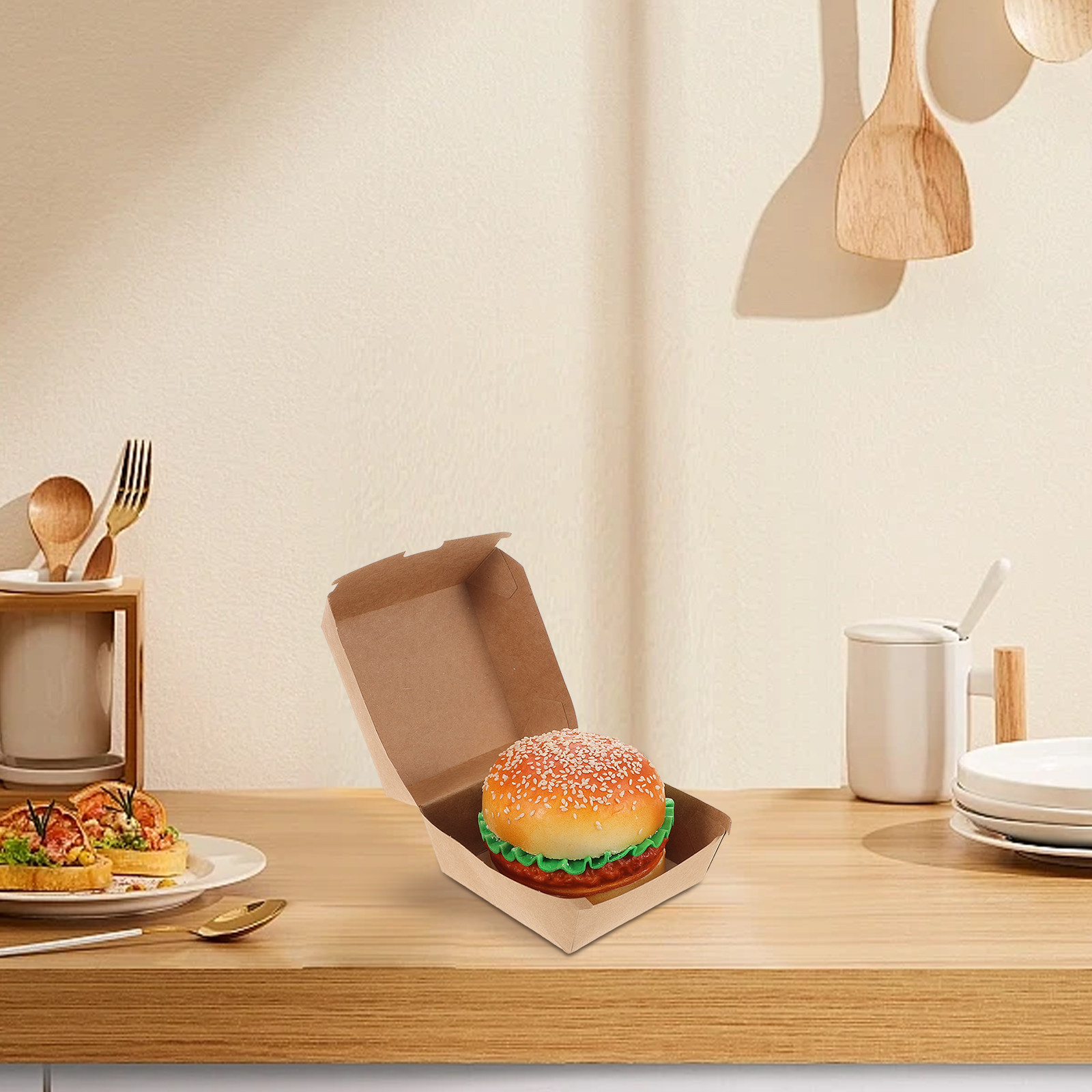 30Pcs Burger Boxes Kraft Paper – обзор и цена Food Snack
