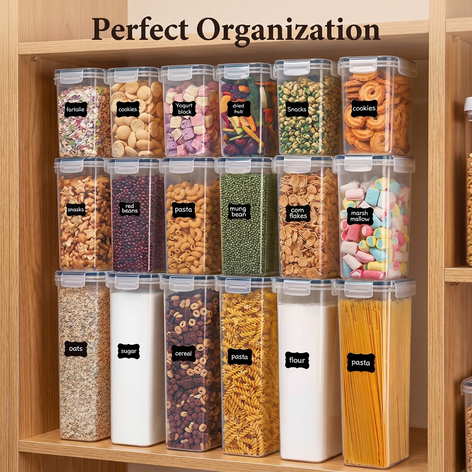 24 Pack Airtight Cereal Storag – обзор и цена Dry Food Snacks